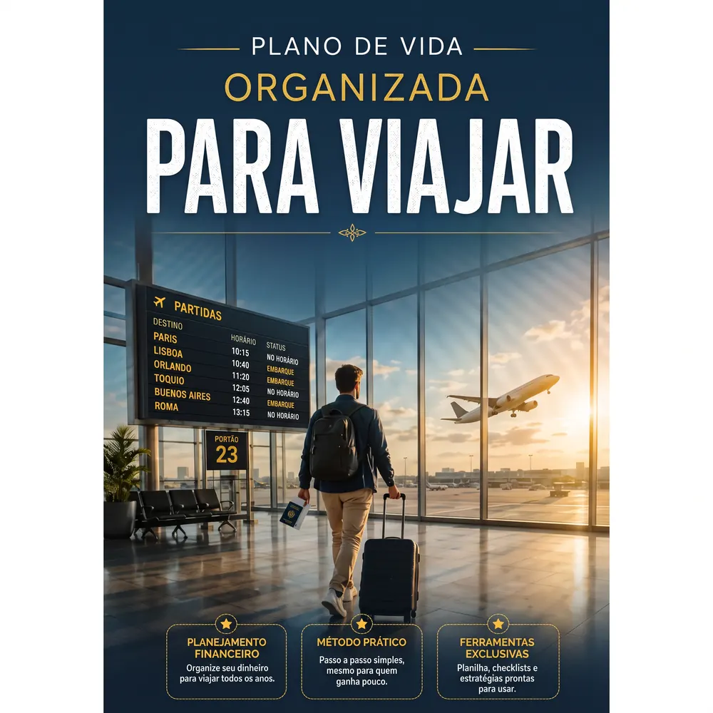 Capa do ebook Plano de Vida Organizada Para Viajar